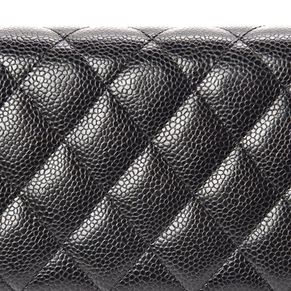 Chanel Caviar Quilted Large Gusset Flap Wallet Black 14 of 14