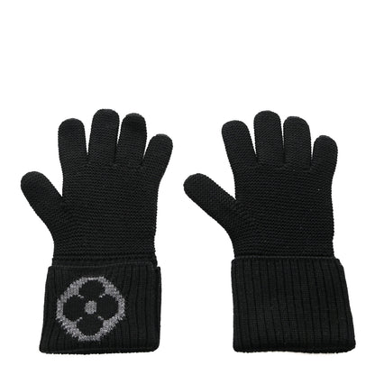 Louis Vuitton Wool Logo Gloves Black 2 of 4