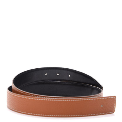 Hermes Box Togo 32mm Belt Strap 90 Black Gold 4 of 5
