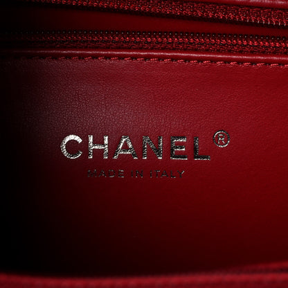 Chanel Lambskin Quilted Medium CC Filigree Vanity Case Dark Red 6 of 11