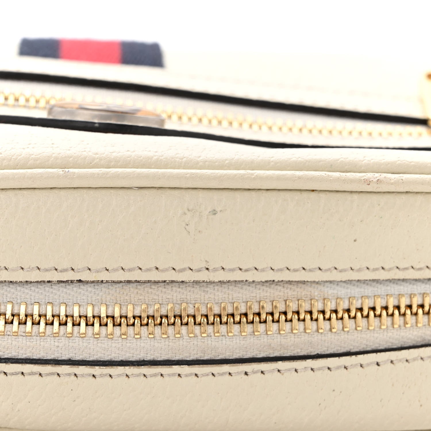 Gucci Textured Dollar Calfskin Web Mini Ophidia Shoulder Bag Mystic White 14 of 17