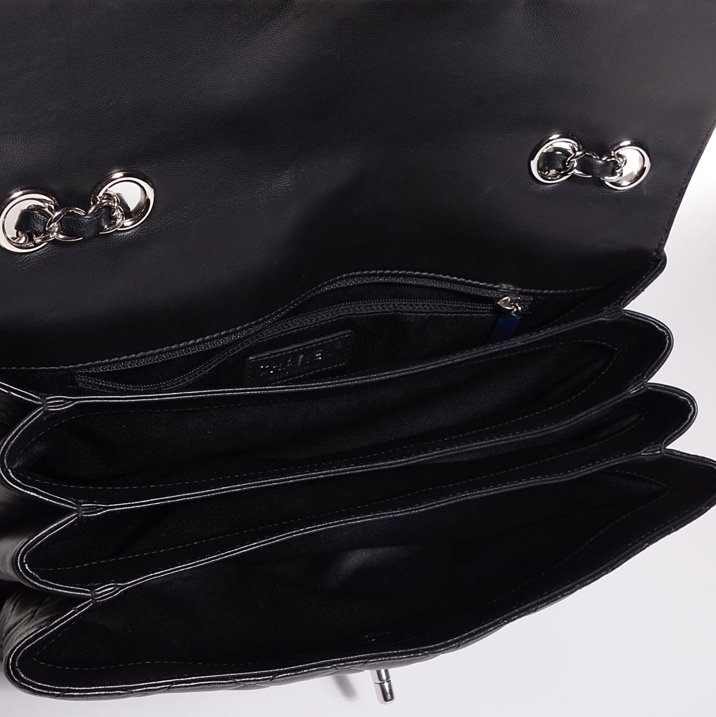 Lambskin Quilted Jumbo by 4 Flap Black