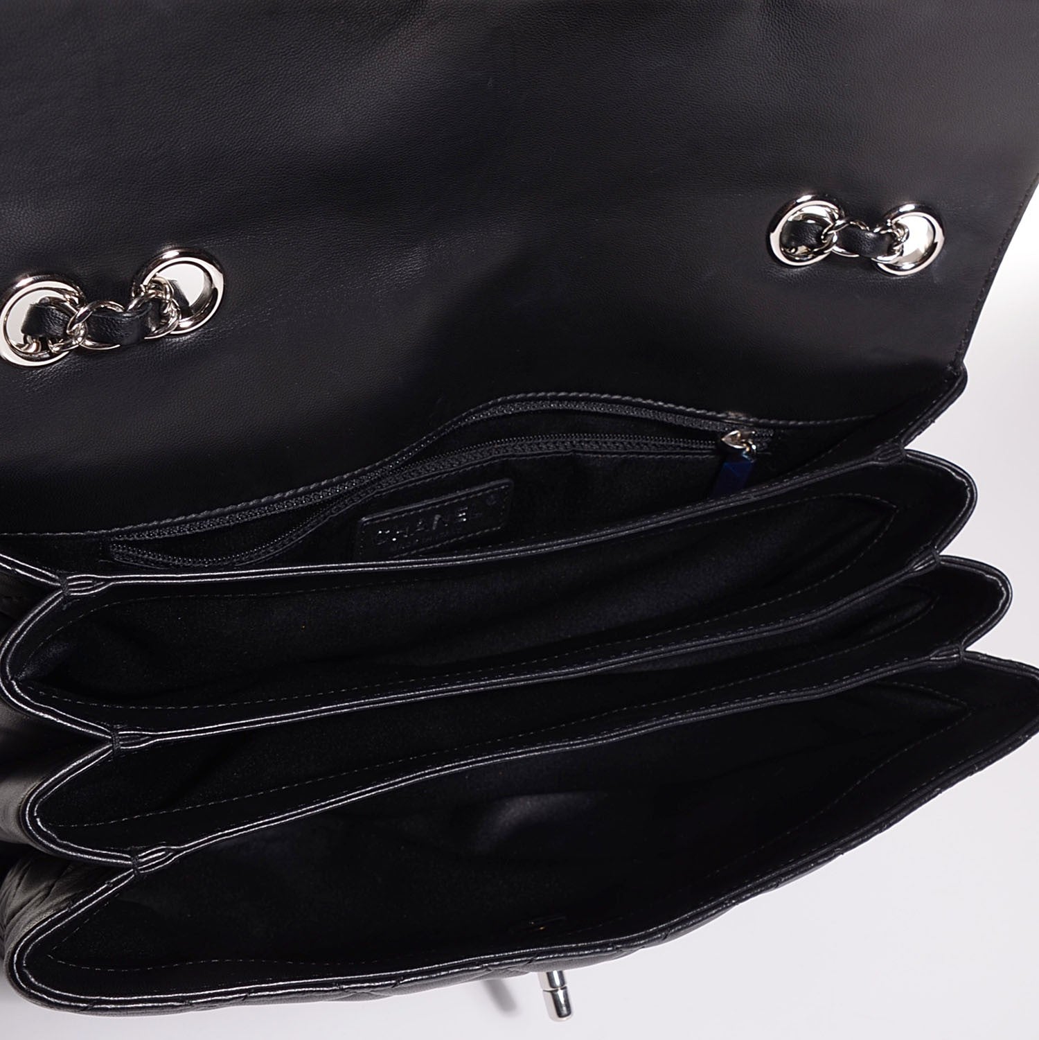 Chanel Lambskin Quilted Jumbo by 4 Flap Black 5 of 8