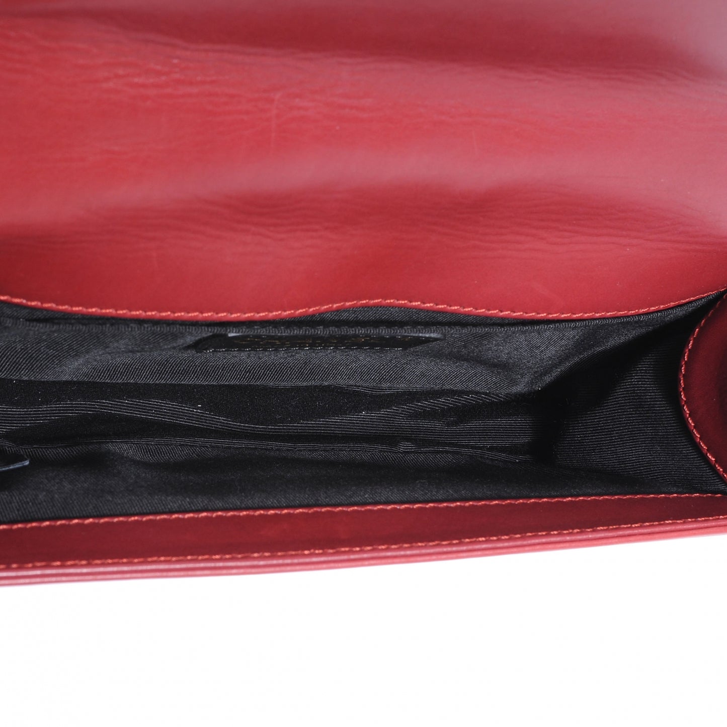 Glazed Calfskin Small Boy Flap Red