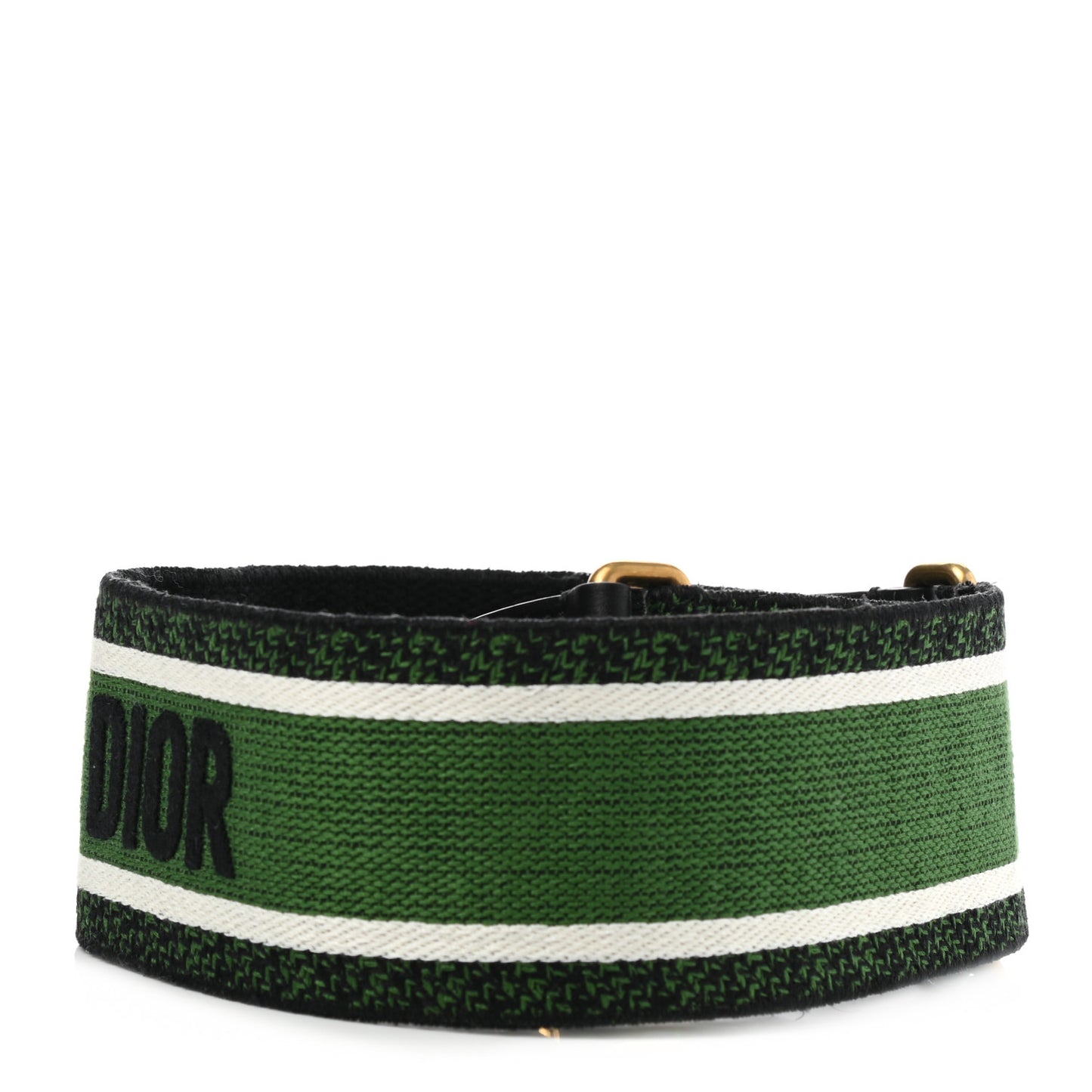 Canvas Embroidered Shoulder Strap Green
