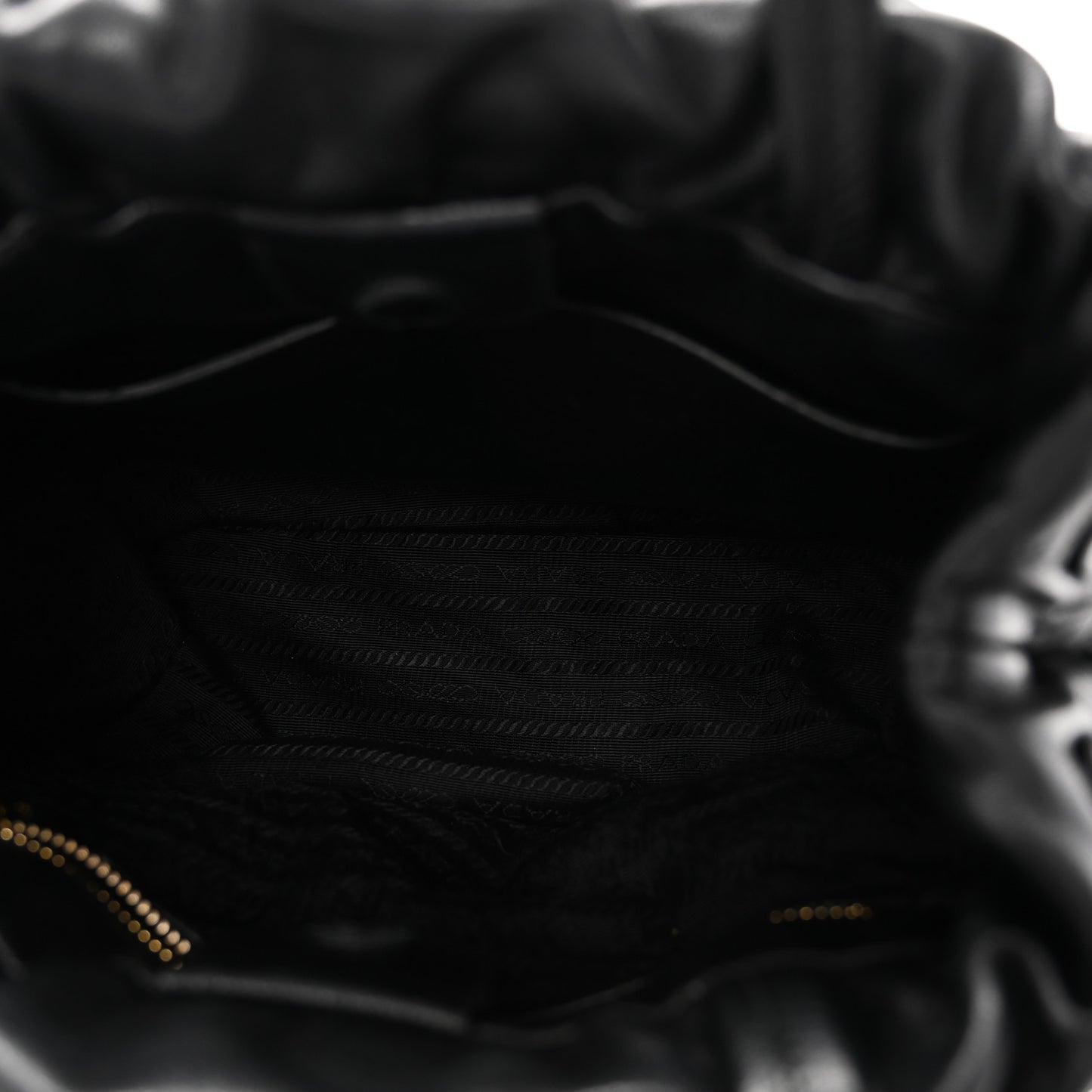 Nappa Drawstring Tote Black