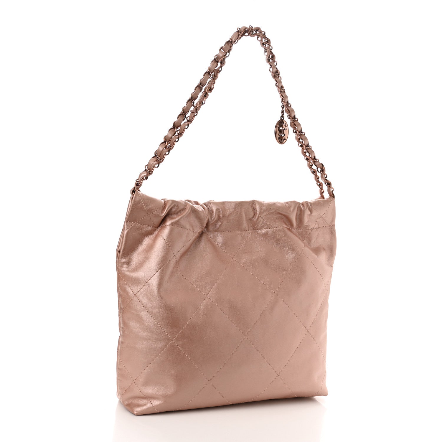 Chanel Metallic Calfskin Quilted Small Chanel 22 Pink 4 of 12