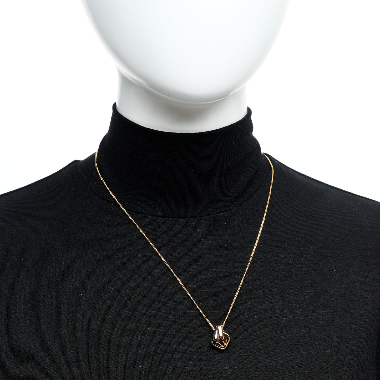 18K Pink Yellow White Gold Trinity Cushion Pendant Necklace