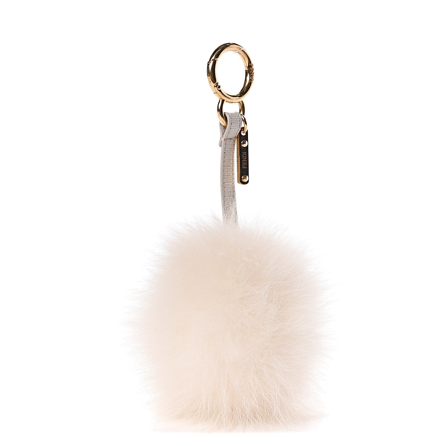 Fendi Fox Fur Pom Pom Bag Charm White 1 of 2