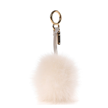 Fendi Fox Fur Pom Pom Bag Charm White 1 of 2