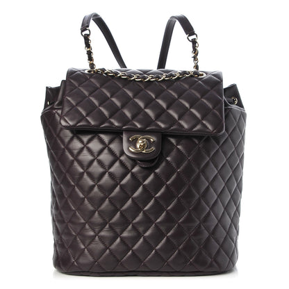 Chanel Lambskin Quilted Large Urban Spirit Backpack Dark Purple 1 of 7