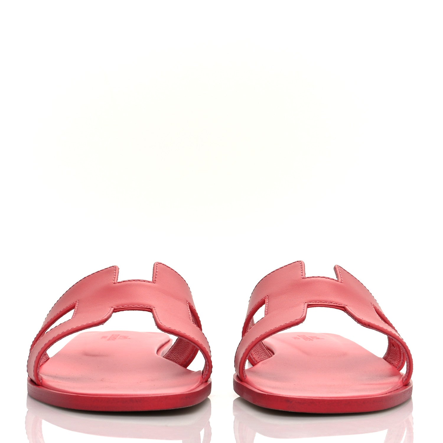 Hermes Calfskin Oran Sandals 38 Rouge Bali 2 of 8