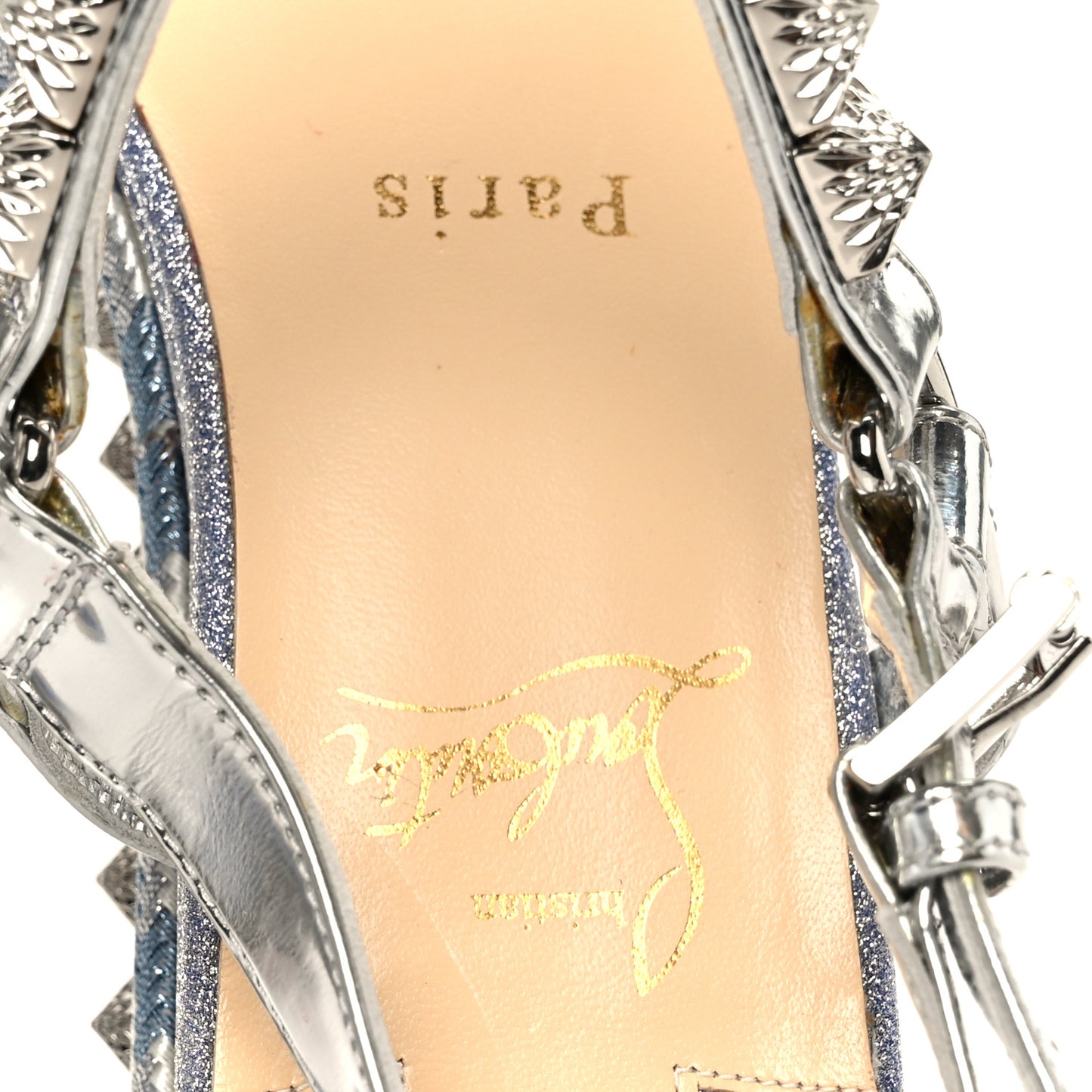 Glitter Pira Ryad 60 Platform Sandals 39 Silver Blue