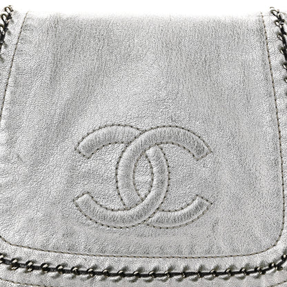 Chanel Metallic Deerskin Luxe Ligne Flap  Silver 8 of 12