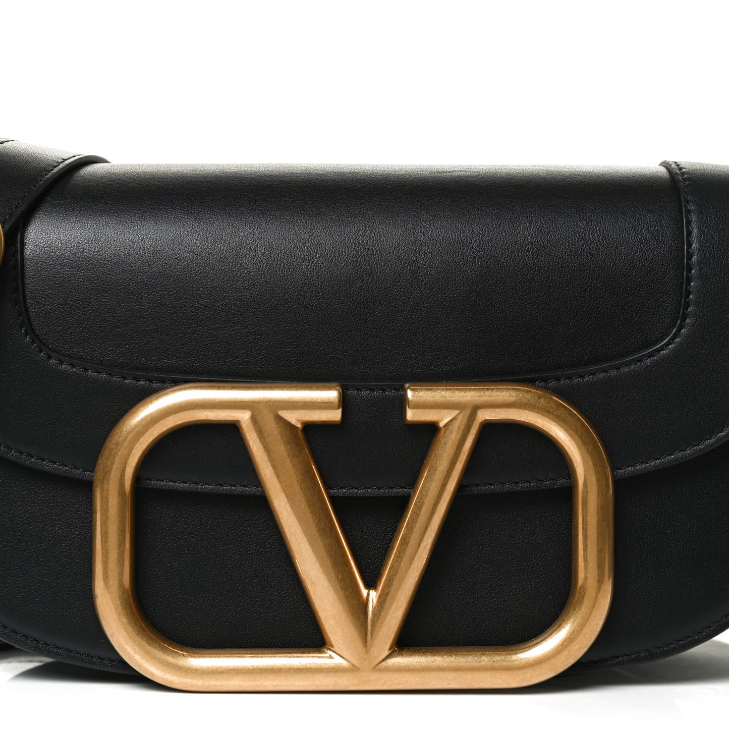 Smooth Calfskin Supervee Shoulder Bag Black