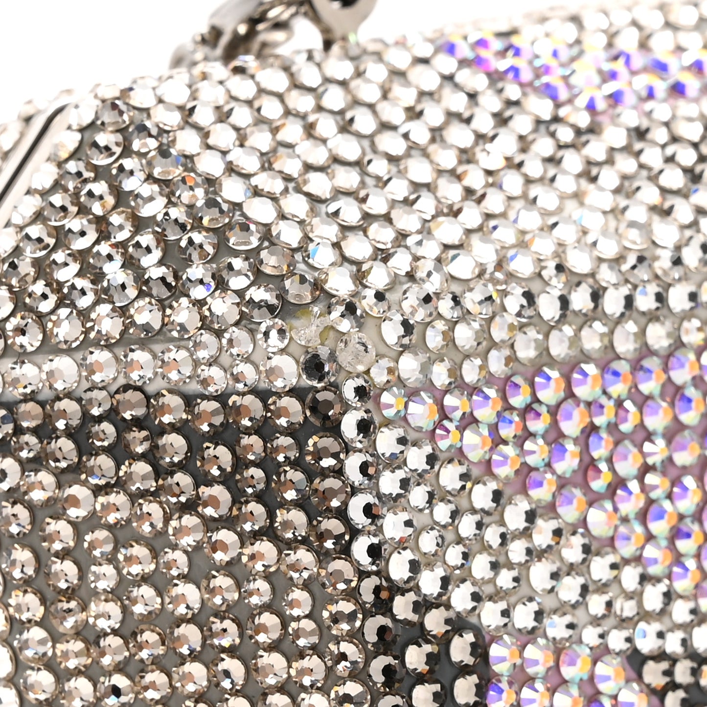 Swarovski Crystal Slim Clutch Silver Multicolor