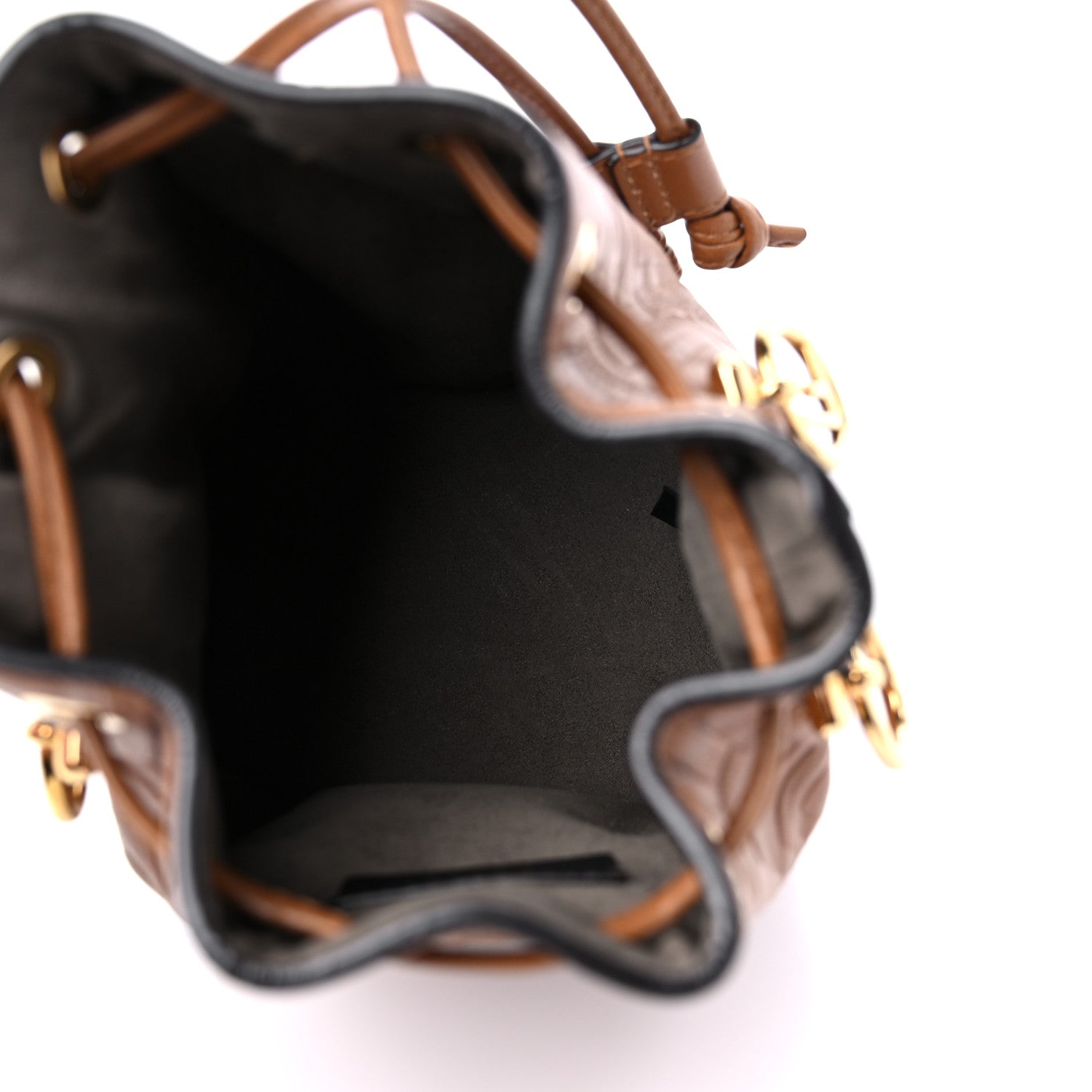 Fendi Vitello Cristallo Nature F is Fendi FF 1974 Embossed Mini Mon Tresor Bucket Bag Cuoio 5 of 10