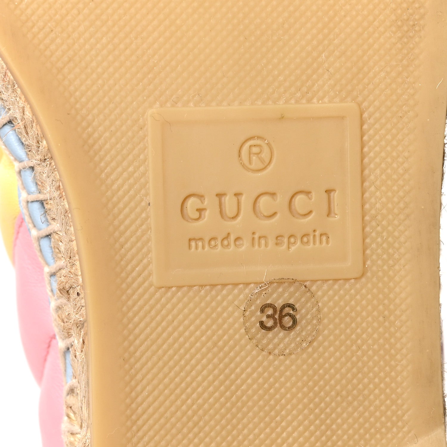 Gucci Nappa Matelasse Diagonal GG Marmont Espadrilles 36 Multicolor Pastel 6 of 7