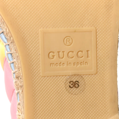 Gucci Nappa Matelasse Diagonal GG Marmont Espadrilles 36 Multicolor Pastel 6 of 7