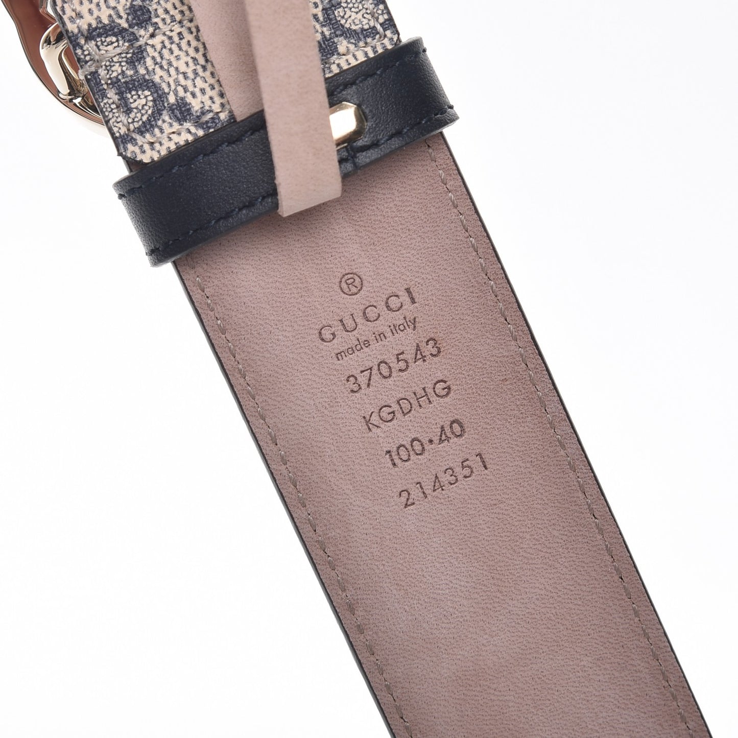 GG Supreme Monogram Interlocking G 37mm Belt 100 40 Beige Blue