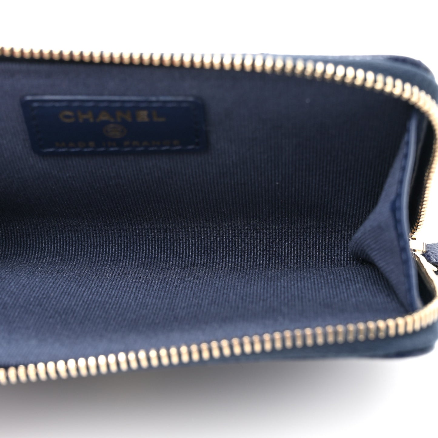 Caviar Quilted CC Zip Around Card Holder Navy