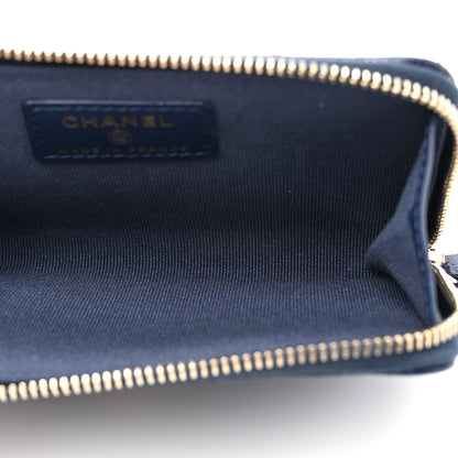 Chanel Caviar Quilted CC Zip Around Card Holder Navy 5 of 7