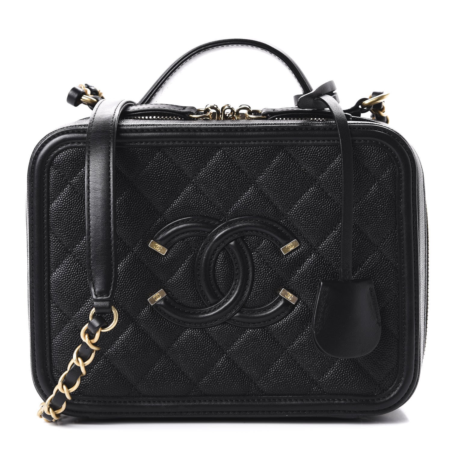 Chanel Caviar Quilted Medium CC Filigree Vanity Case Black 1 of 10