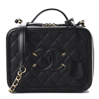 Chanel Caviar Quilted Medium CC Filigree Vanity Case Black 1 of 10