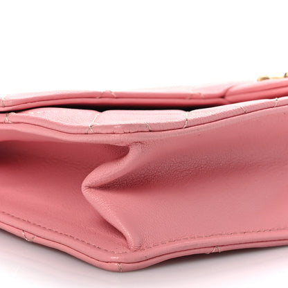 Chanel Lambskin Quilted Large Pearl Chain Flap Bag Pink 8 of 9