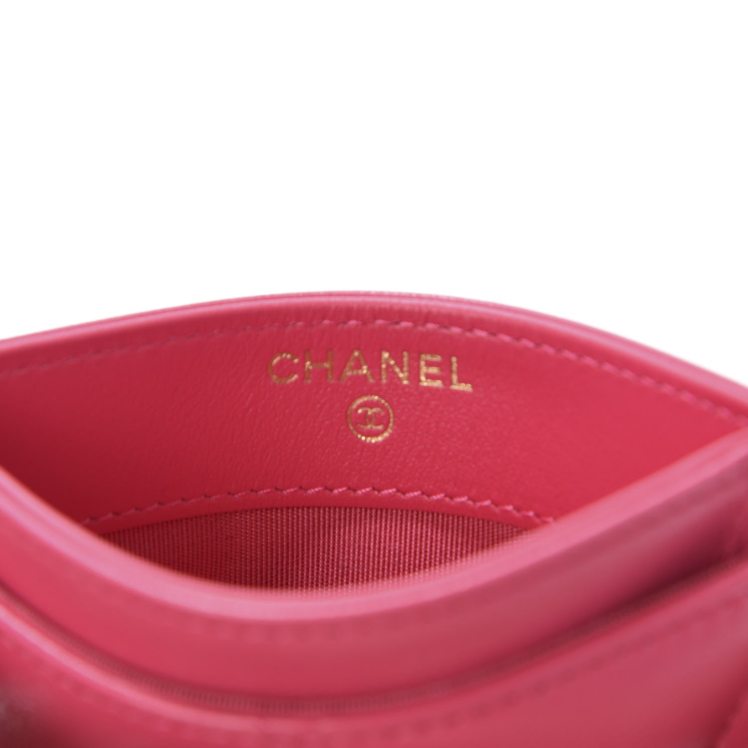 Chanel Shiny Goatskin Quilted 19 Card Holder Dark Pink 7 of 10