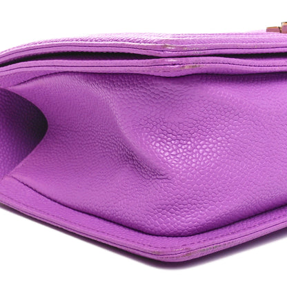 Chanel Caviar Quilted Medium Boy Flap Purple 9 of 10