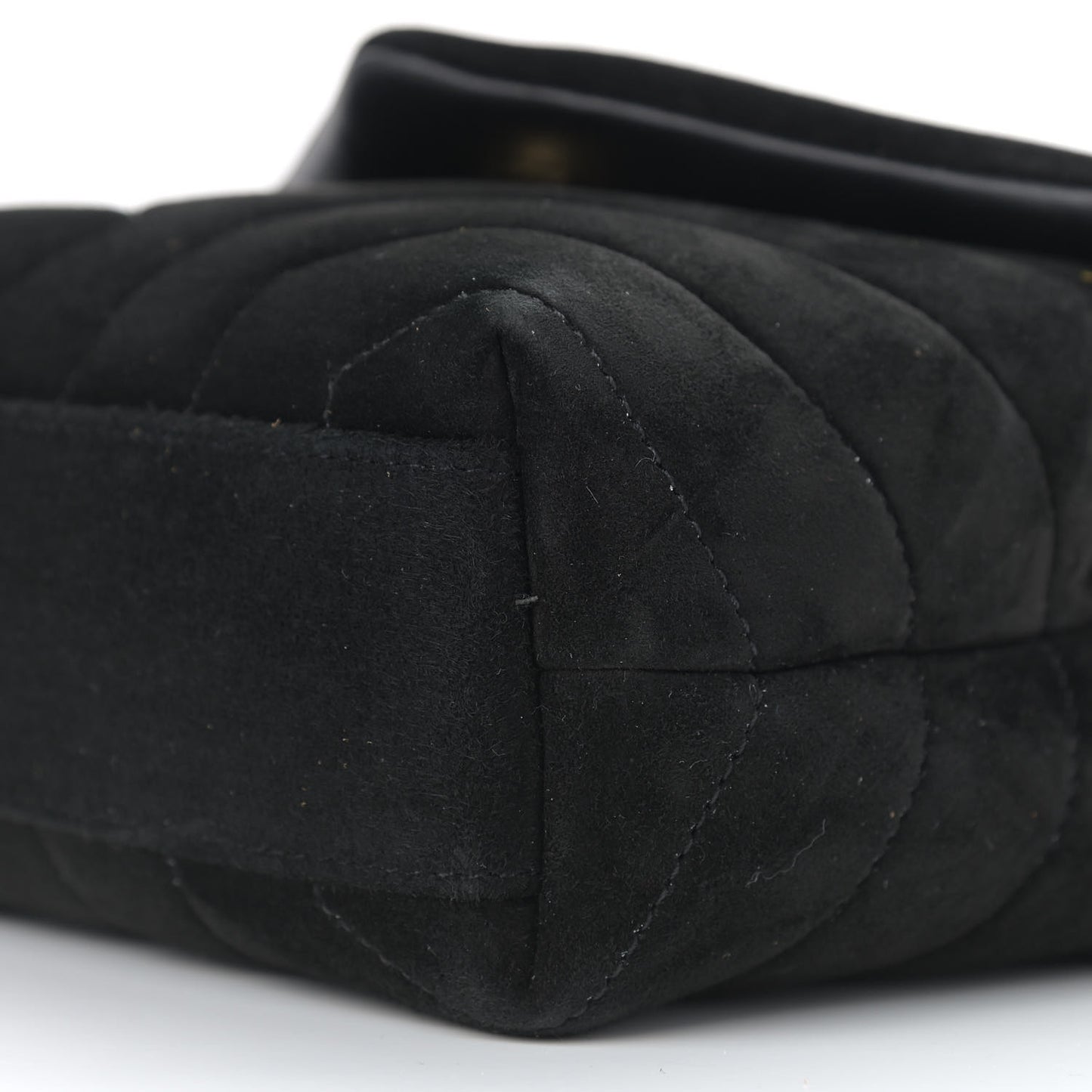 Suede Y Quilted Monogram Toy Loulou Crossbody Bag Black