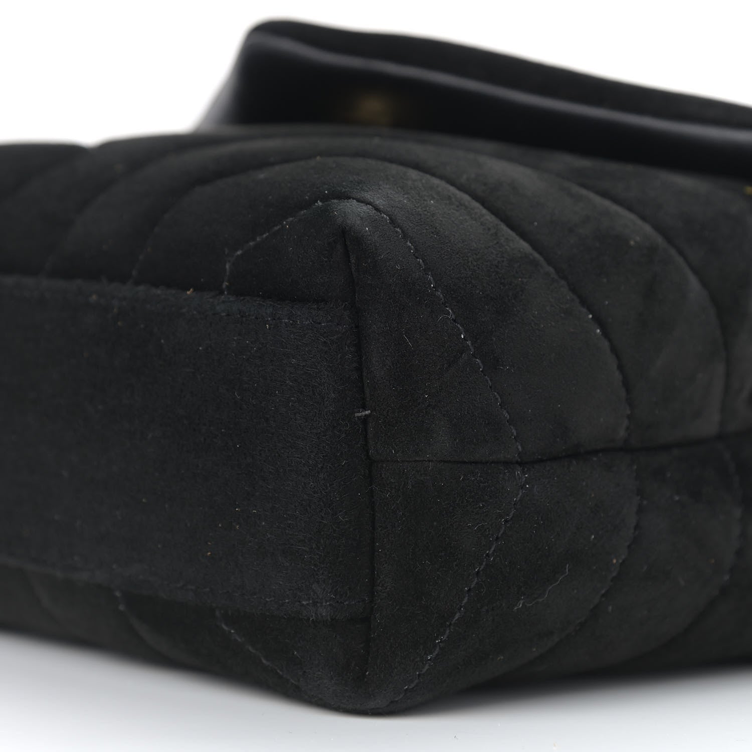 Saint Laurent Suede Y Quilted Monogram Toy Loulou Crossbody Bag Black 11 of 12