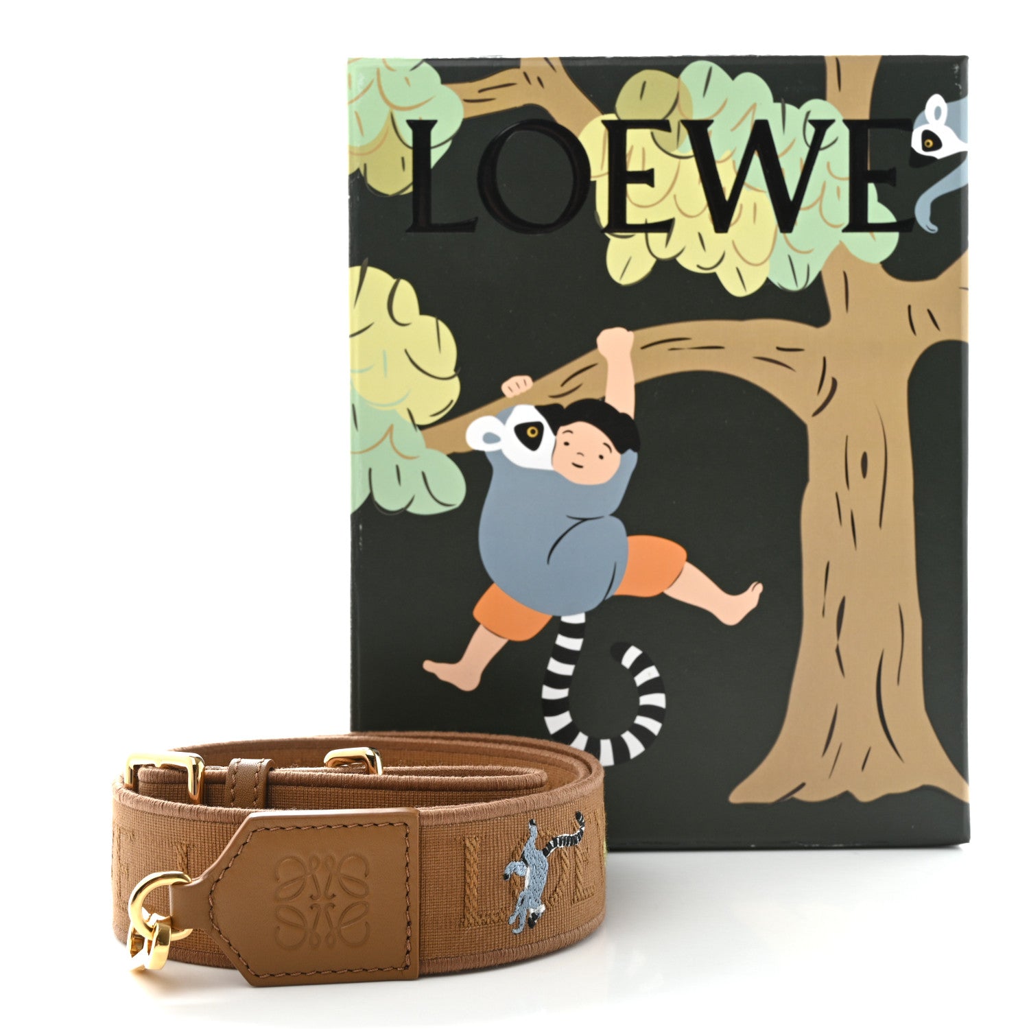 Loewe X SUNA FUJITA Jacquard Lemur Anagram Strap Oak 5 of 5