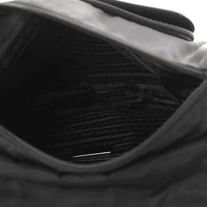 Prada Nylon Vela Saffiano Single Buckle Messenger Shoulder Bag Black 5 of 9