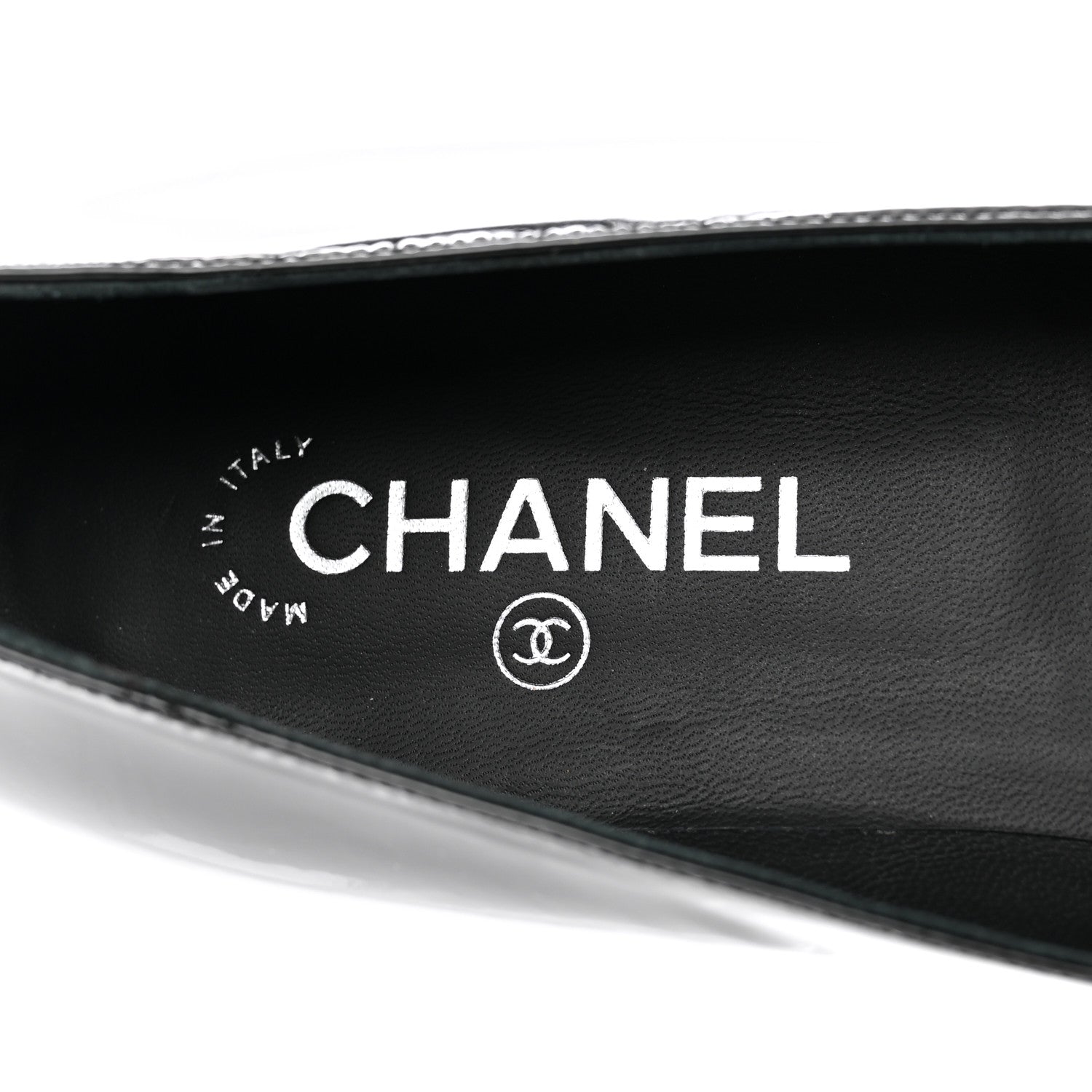 Chanel Patent Calfskin Pearl CC Loafers 41 Black 7 of 9