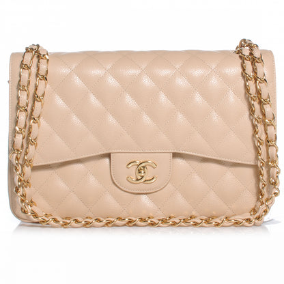 Chanel Caviar Jumbo Double Flap Beige Clair 1 of 8