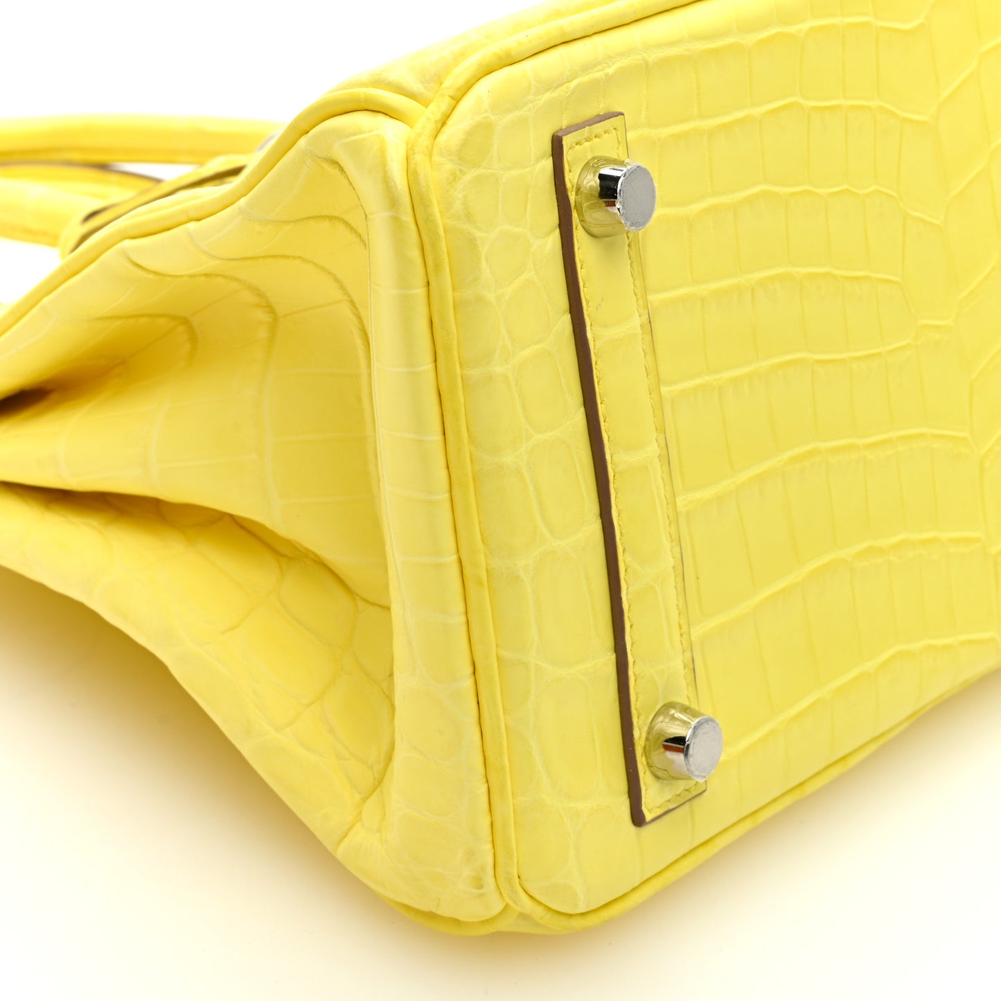 Matte Niloticus Crocodile Birkin 25 Limoncello