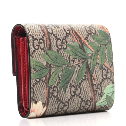 Gucci GG Supreme Monogram Tian Padlock Wallet Beige Multicolor Red 3 of 8