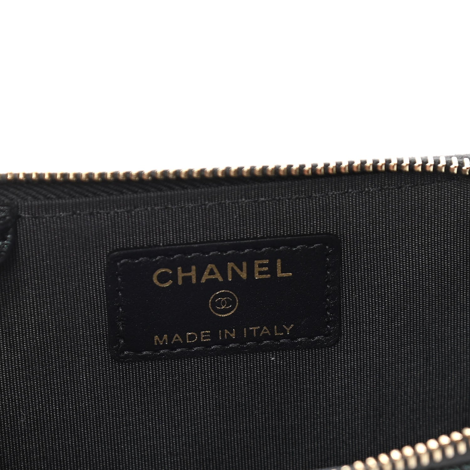 Chanel Iridescent Caviar Quilted Zipped Key Holder Case Black 5 of 7