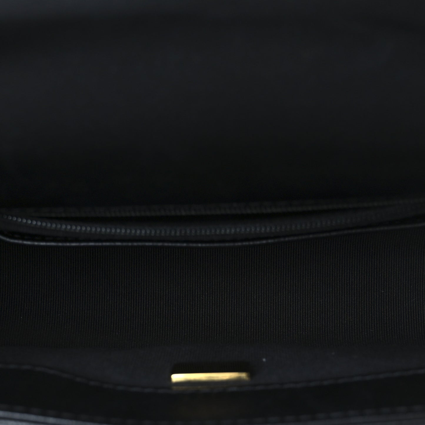 Shiny Lambskin Quilted Half Mini Flap Black
