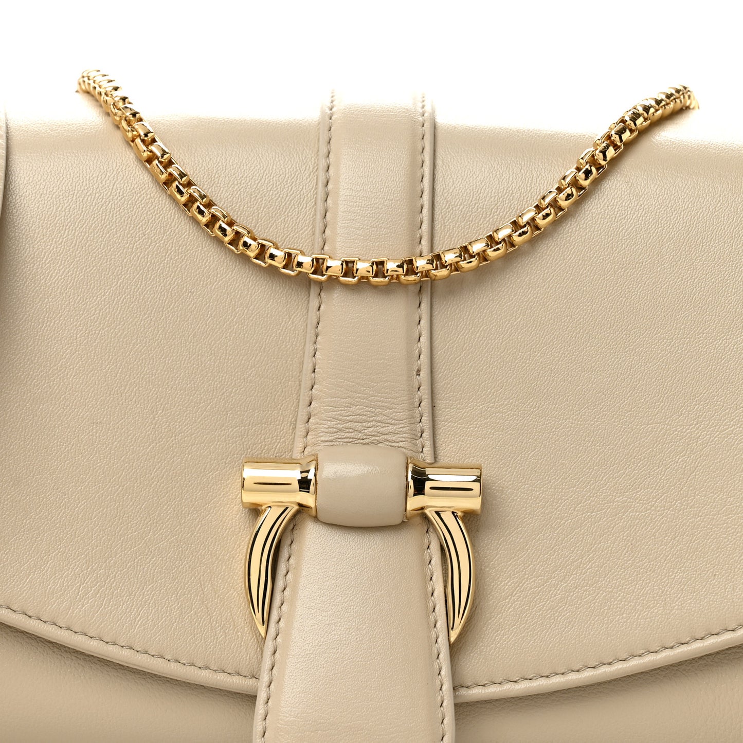 Calfskin XS Front Flap Crossbody Bag Stone