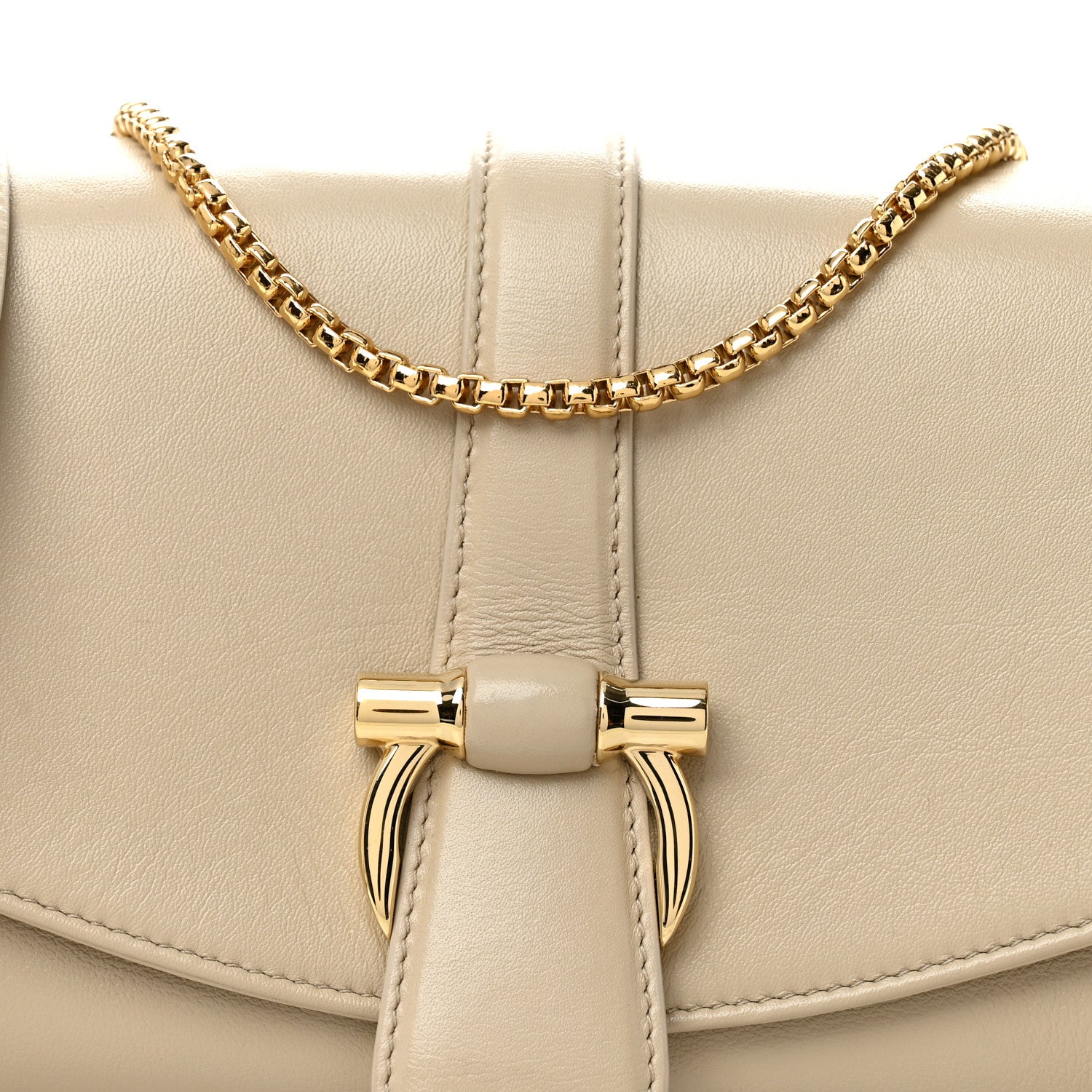 Salvatore Ferragamo Calfskin XS Front Flap Crossbody Bag Stone 7 of 9