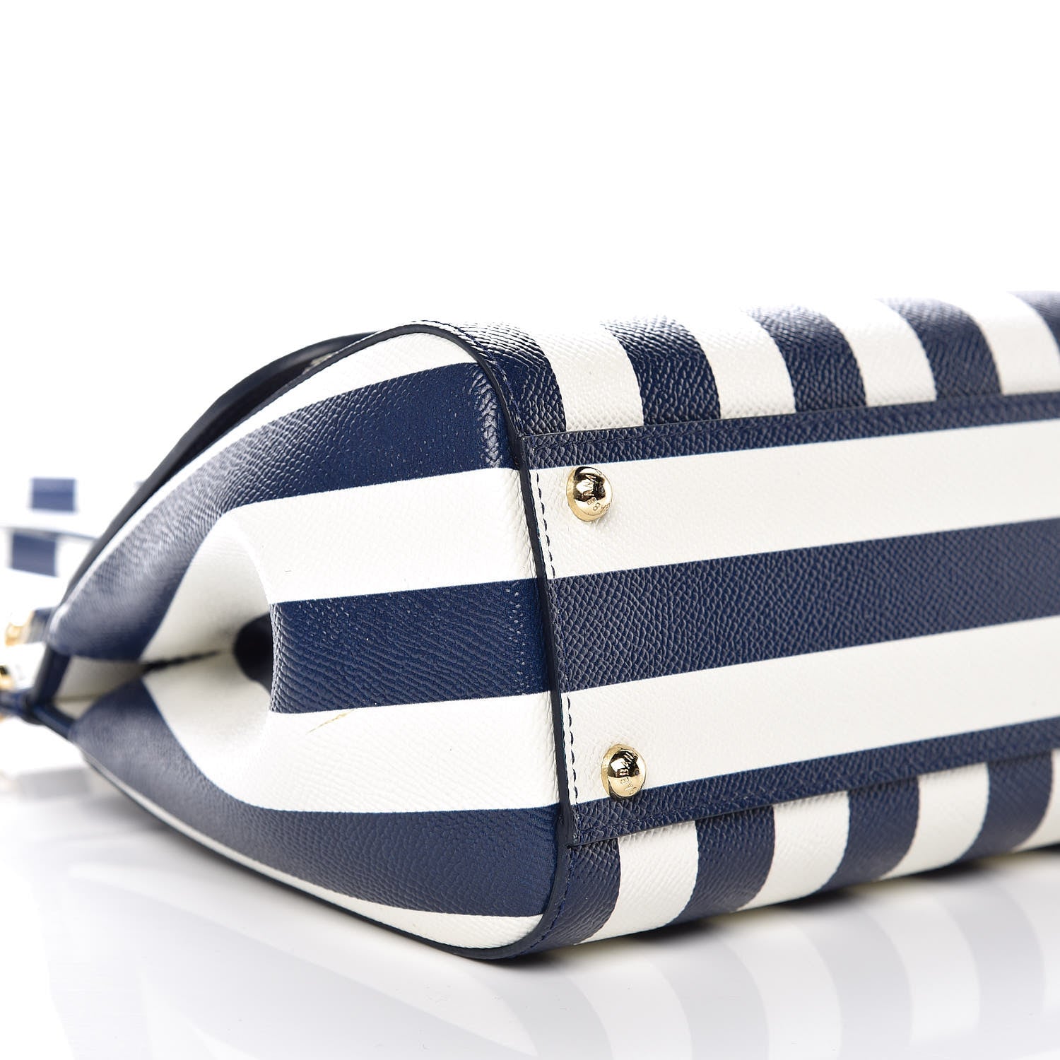 Dolce & Gabbana Dauphine Embroidered Striped Print Medium Miss Sicily Satchel White 5 of 9
