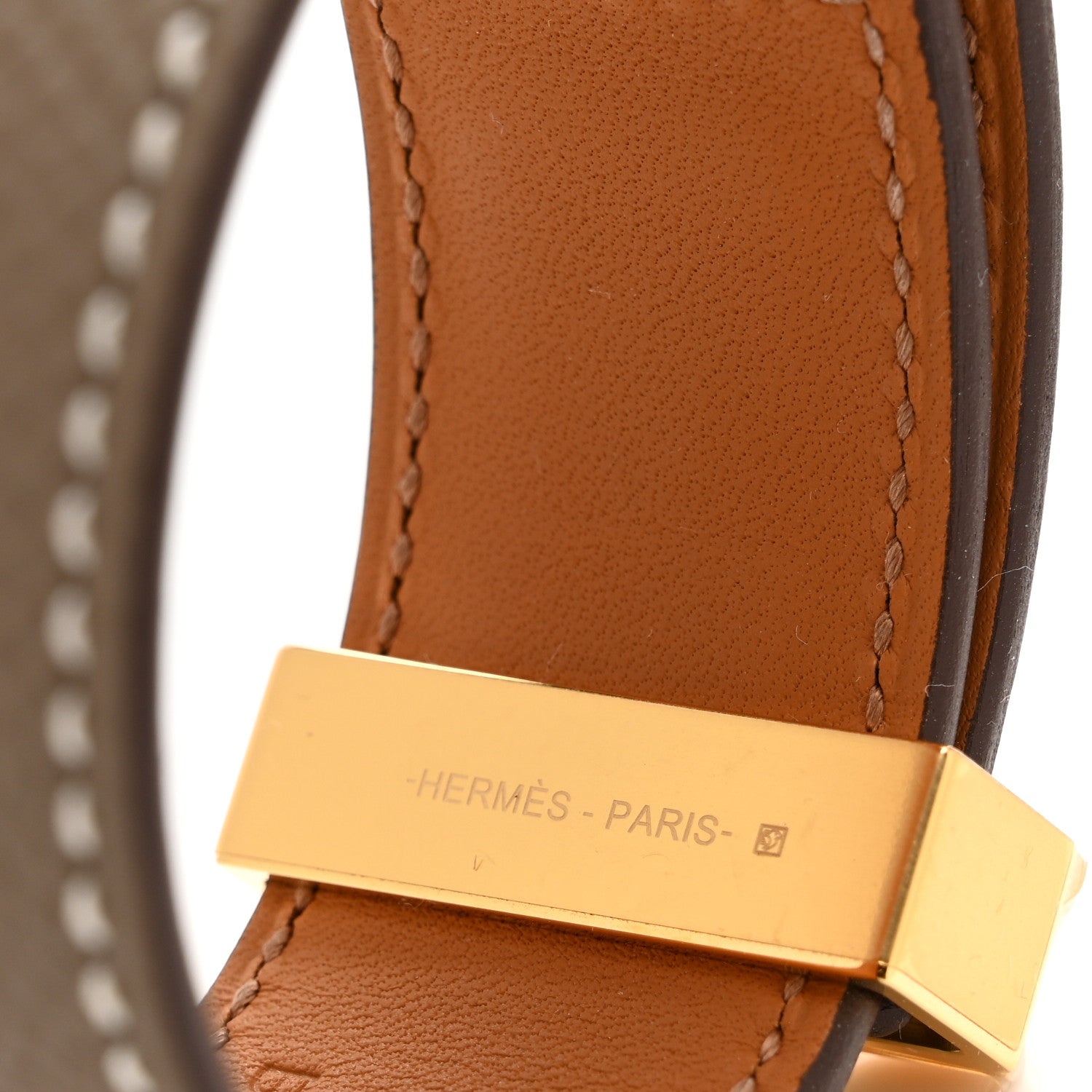 Hermes Epsom Collier de Chien CDC 24 Bracelet T2 Etoupe 6 of 7