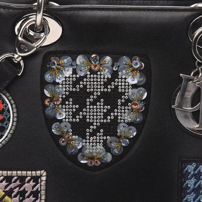 Christian Dior Smooth Calfskin Large Lucky Badges Lady Dior Black 10 of 13