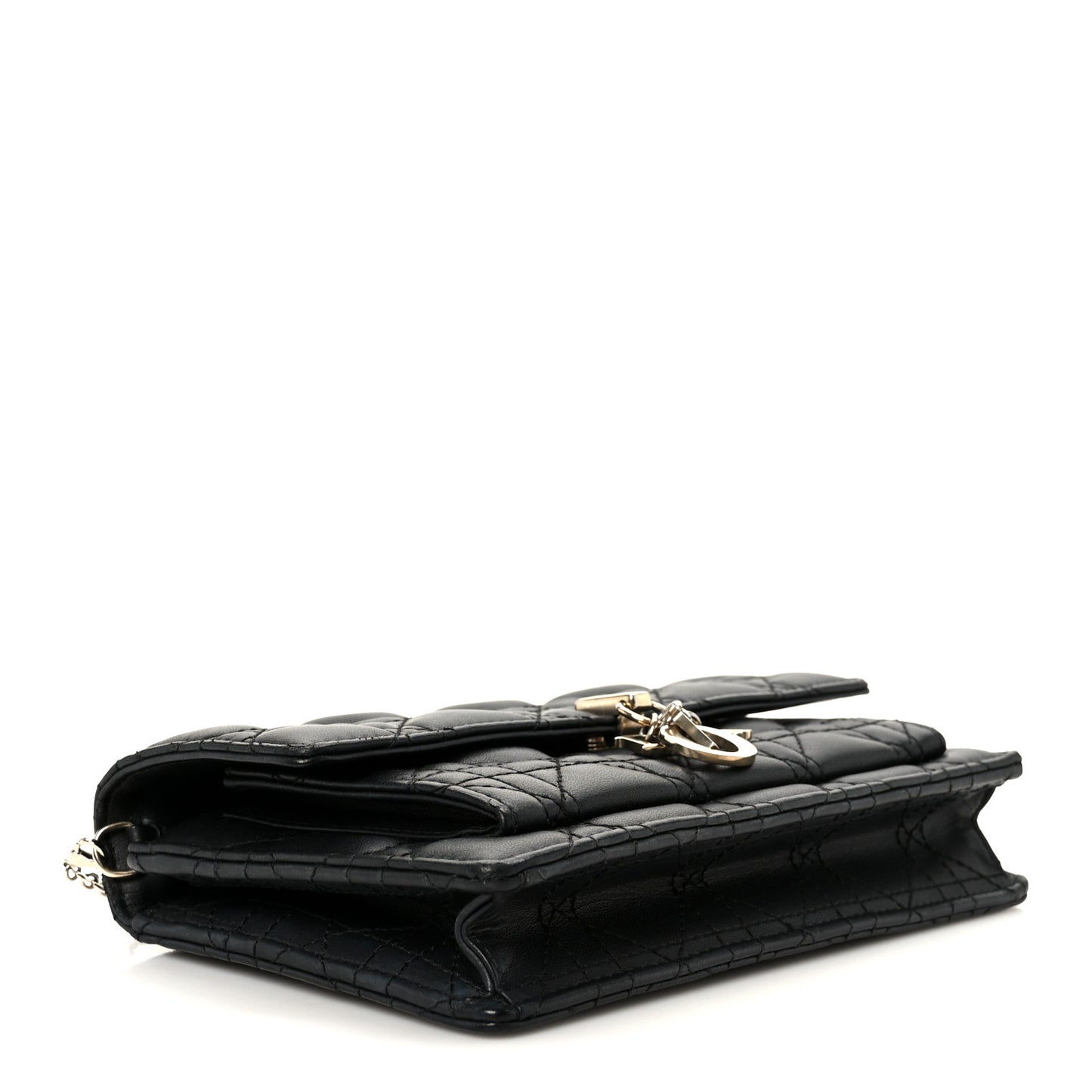 Lambskin Cannage Chain My Dior Daily Chain Pouch Black