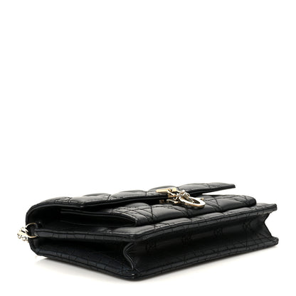 Christian Dior Lambskin Cannage Chain My Dior Daily Chain Pouch Black 4 of 11