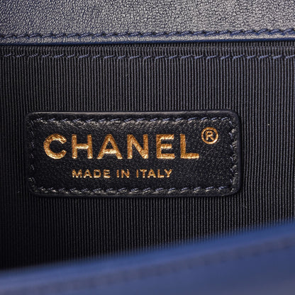 Chanel Lambskin Quilted Medium Boy Flap Dark Blue 6 of 9