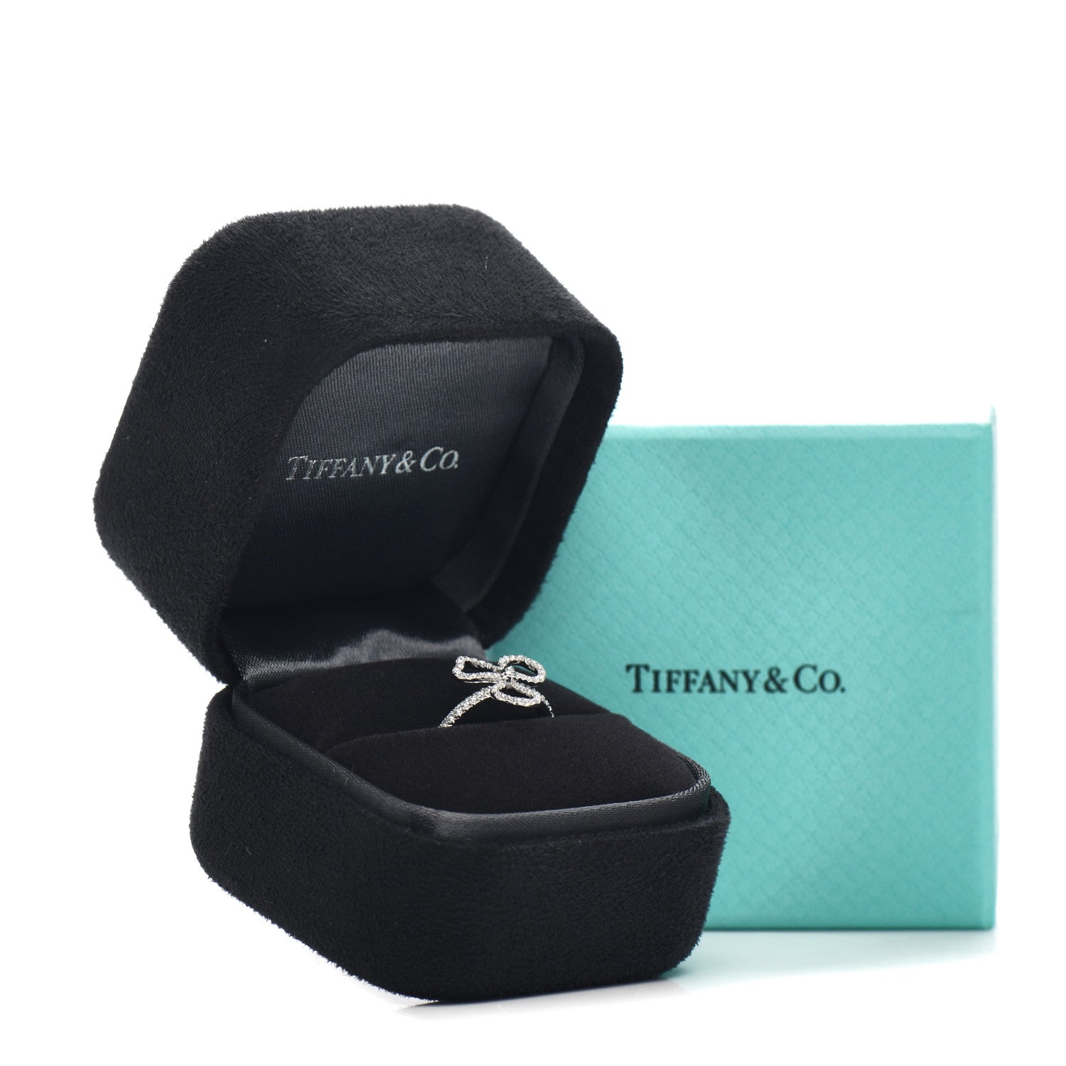 Tiffany Platinum Diamond Small Open Paper Flowers Ring 49 5 6 of 6